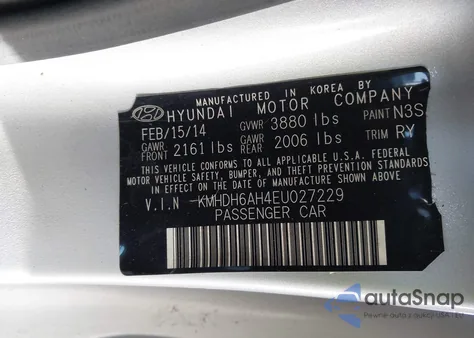 2014 Hyundai Elantra z USA, uszkodzony, nr VIN KMHDH6AH4EU027229